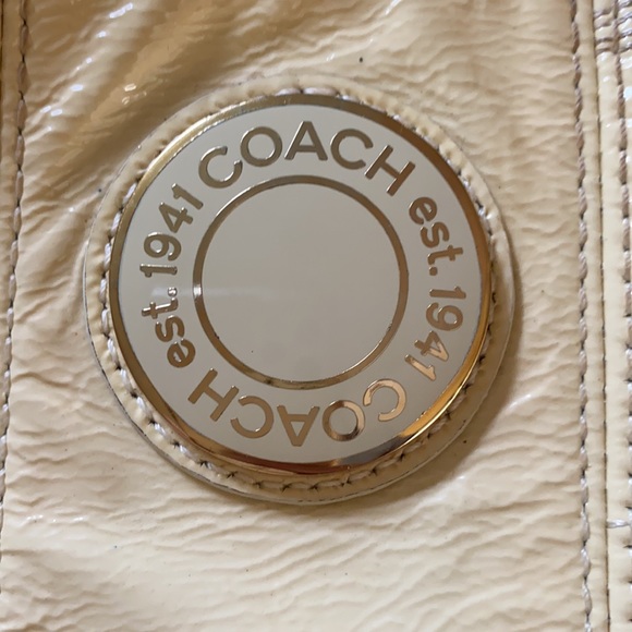 Cream/ivory colored authentic coach purse. - Picture 7 of 17